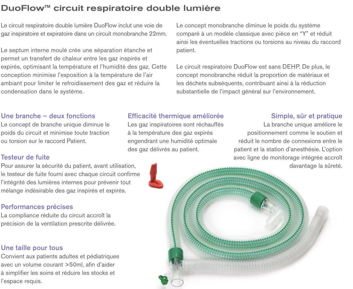 Circuit respiratoire double lumière DuoFlow™