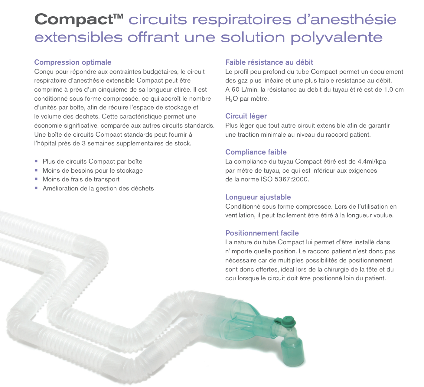 Circuits respiratoires extensibles Compact™