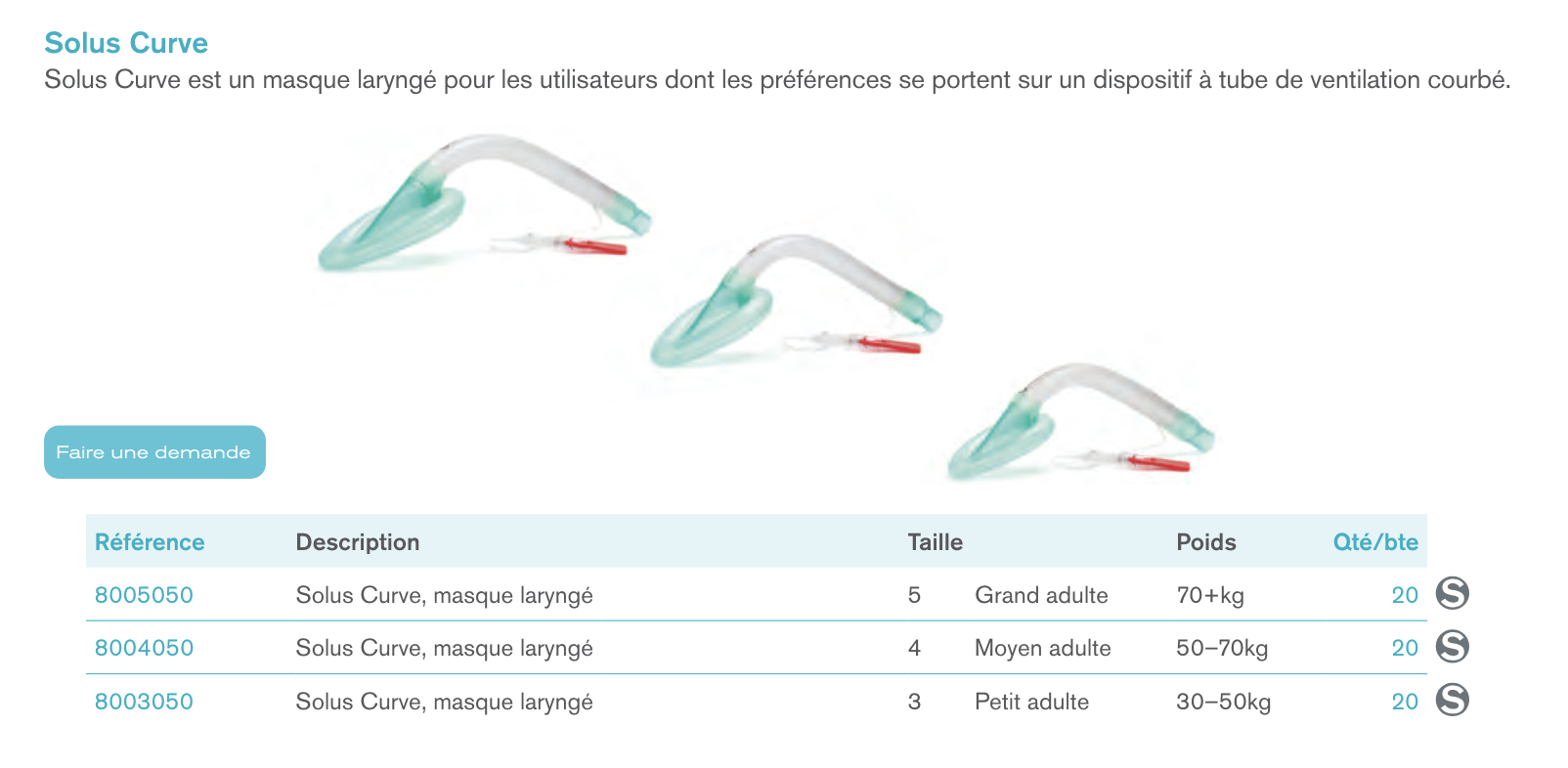 Masques laryngés Solus™ 